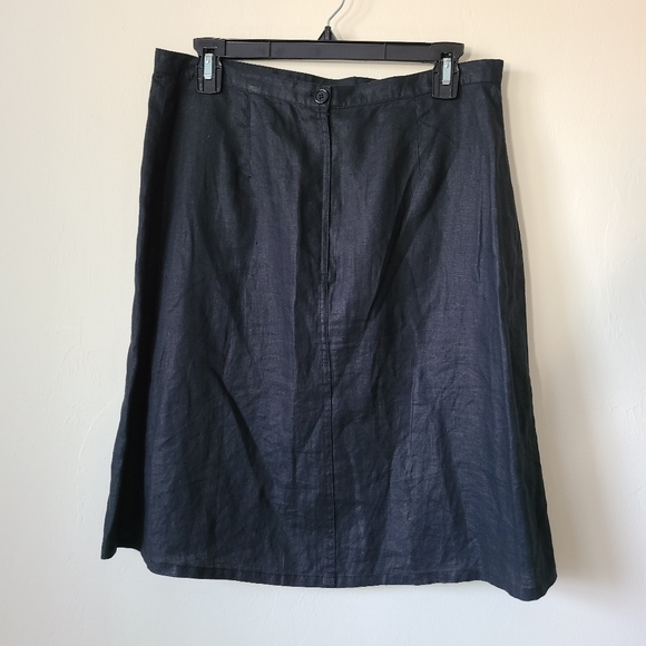 100% Linen French Connection Black A-Line Skirt Womens Size 8 - Picture 1 of 7